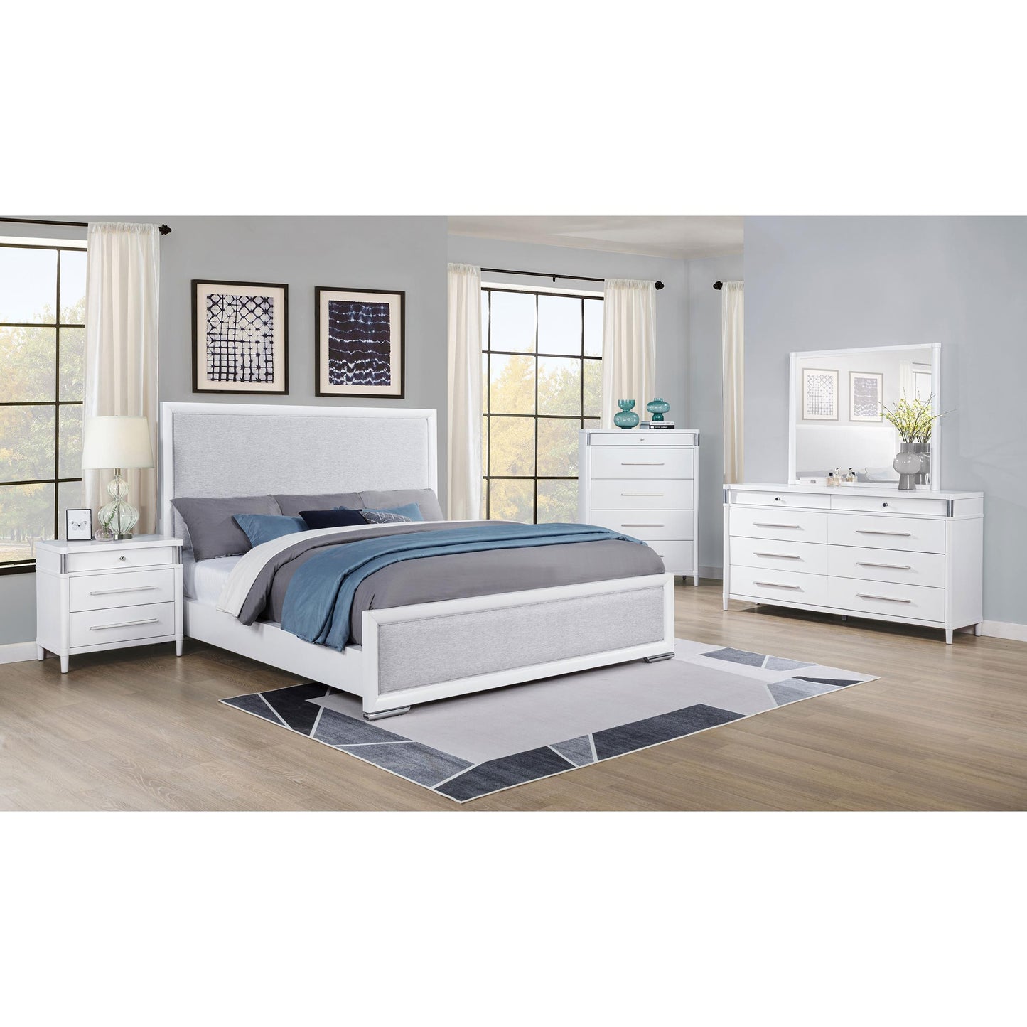 Coaster Furniture Gracemont 225071KE 57-inch Eastern King Panel Bed - Grey/White IMAGE 12