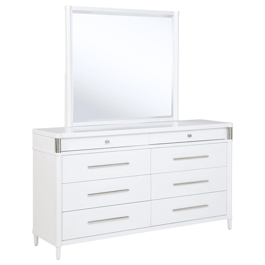 Coaster Furniture Gracemont 225073M 8-drawer Bedroom Dresser with Mirror - White IMAGE 1
