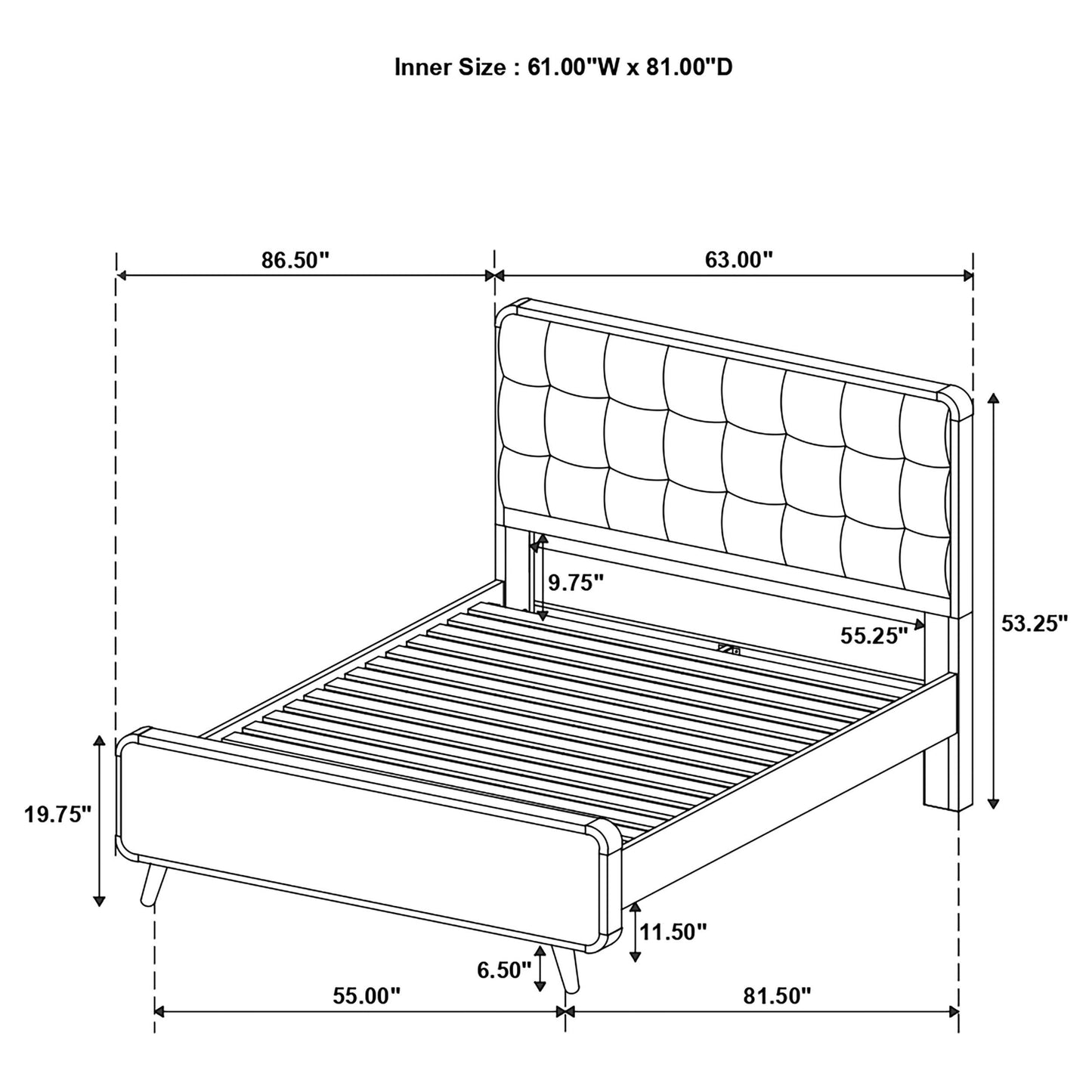 Coaster Furniture Robyn 225091Q Wood Queen Platform Bed - Light Ash IMAGE 15