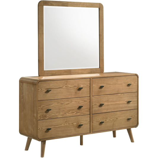 Coaster Furniture Robyn 225093M 6-drawer Bedroom Dresser and Mirror - Light Ash IMAGE 1