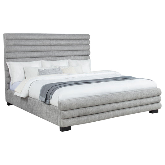 Coaster Furniture Patricia 300719KE 58-inch Boucle Upholstered Eastern King Bed - Grey IMAGE 1