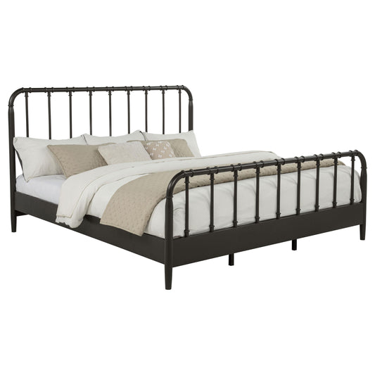Coaster Furniture Rocco 310035KE All Wood Water Pipe Open Frame Eastern King Bed - Dark Bronze IMAGE 1
