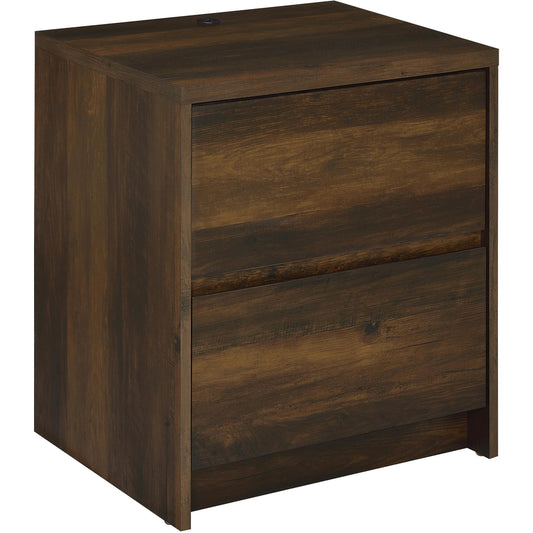 Coaster Furniture Westpark 315882 2-drawer Nightstand LED Lights and USB - Dark Pine IMAGE 1