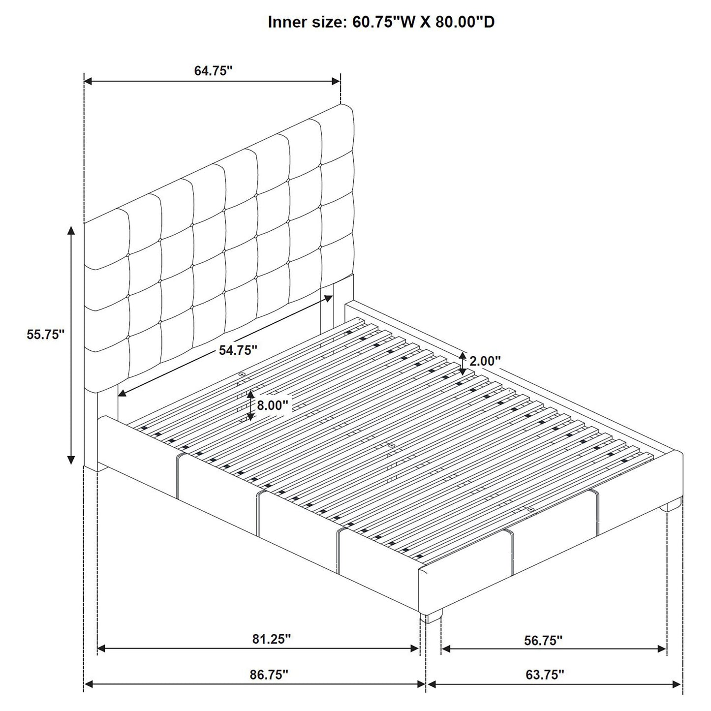 Coaster Furniture Medley 315911TANQ Genuine Leather Queen Panel Platform Bed - Tan IMAGE 9