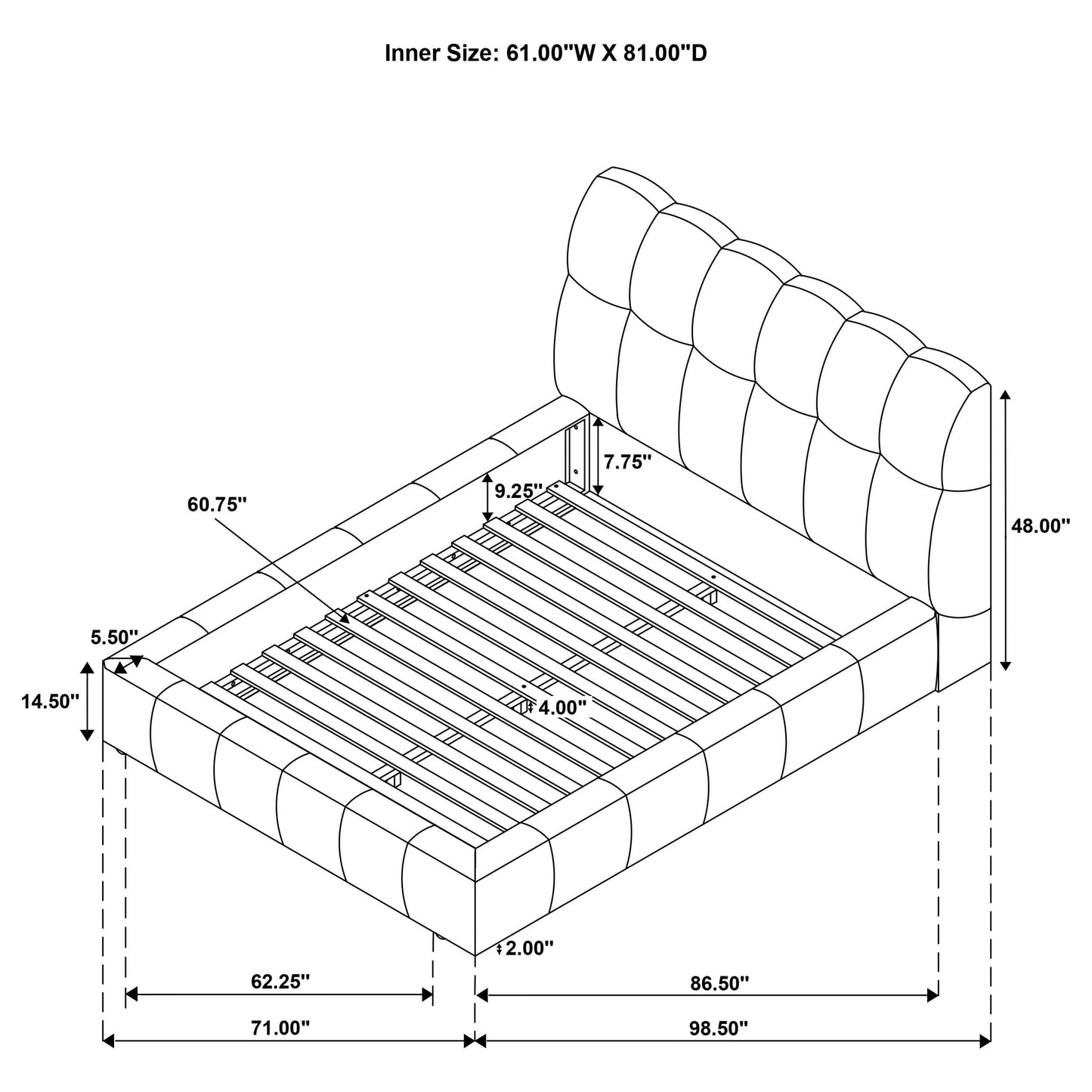 Coaster Furniture Nollet 315917CRMQ 48-inch Upholstered Queen Panel Platform Bed - Cream IMAGE 9