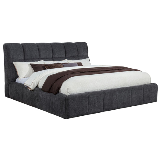 Coaster Furniture Nollet 315917GRYKE 48-inch Upholstered Eastern King Platform Bed - Grey IMAGE 1