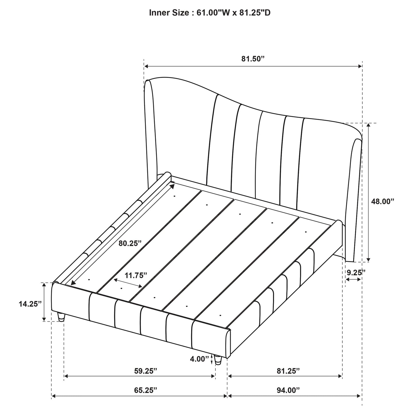 Coaster Furniture Evelyn 315956Q Upholstered Queen Panel Platform Bed - Ivory IMAGE 11