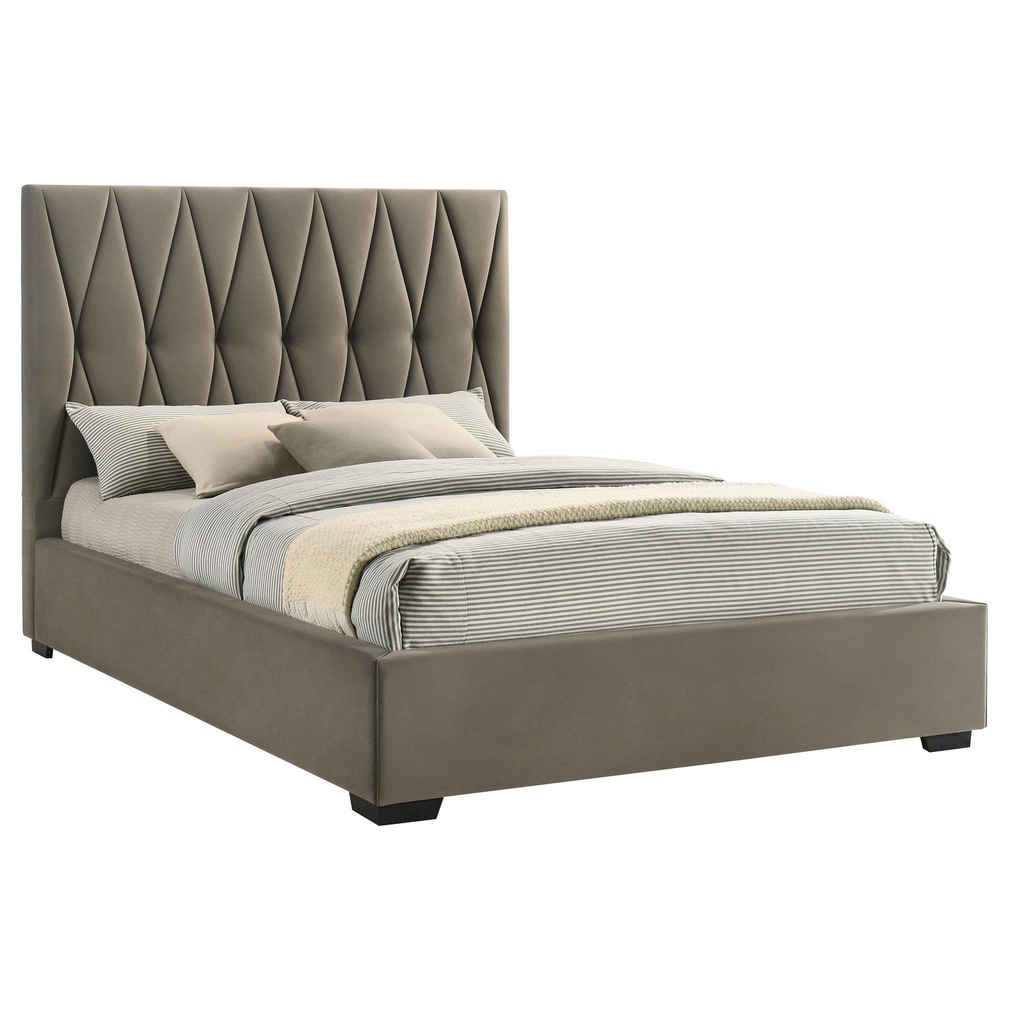 Coaster Furniture Delsea 315975Q Upholstered Queen Panel Platform Bed - Light Brown IMAGE 9