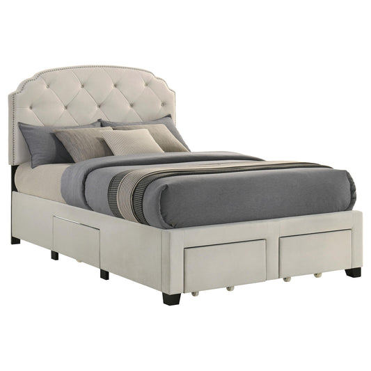 Coaster Furniture Marianna 316011F 4-drawer Upholstered Full Storage Bed - Cream IMAGE 1