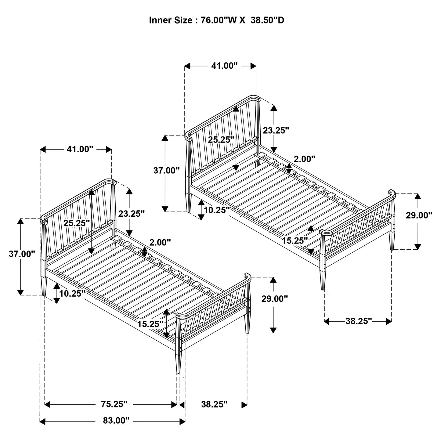 Coaster Furniture Abram 460061BLKT Windsor Twin Over Twin Wood Bunk Bed with Ladder - Black IMAGE 10
