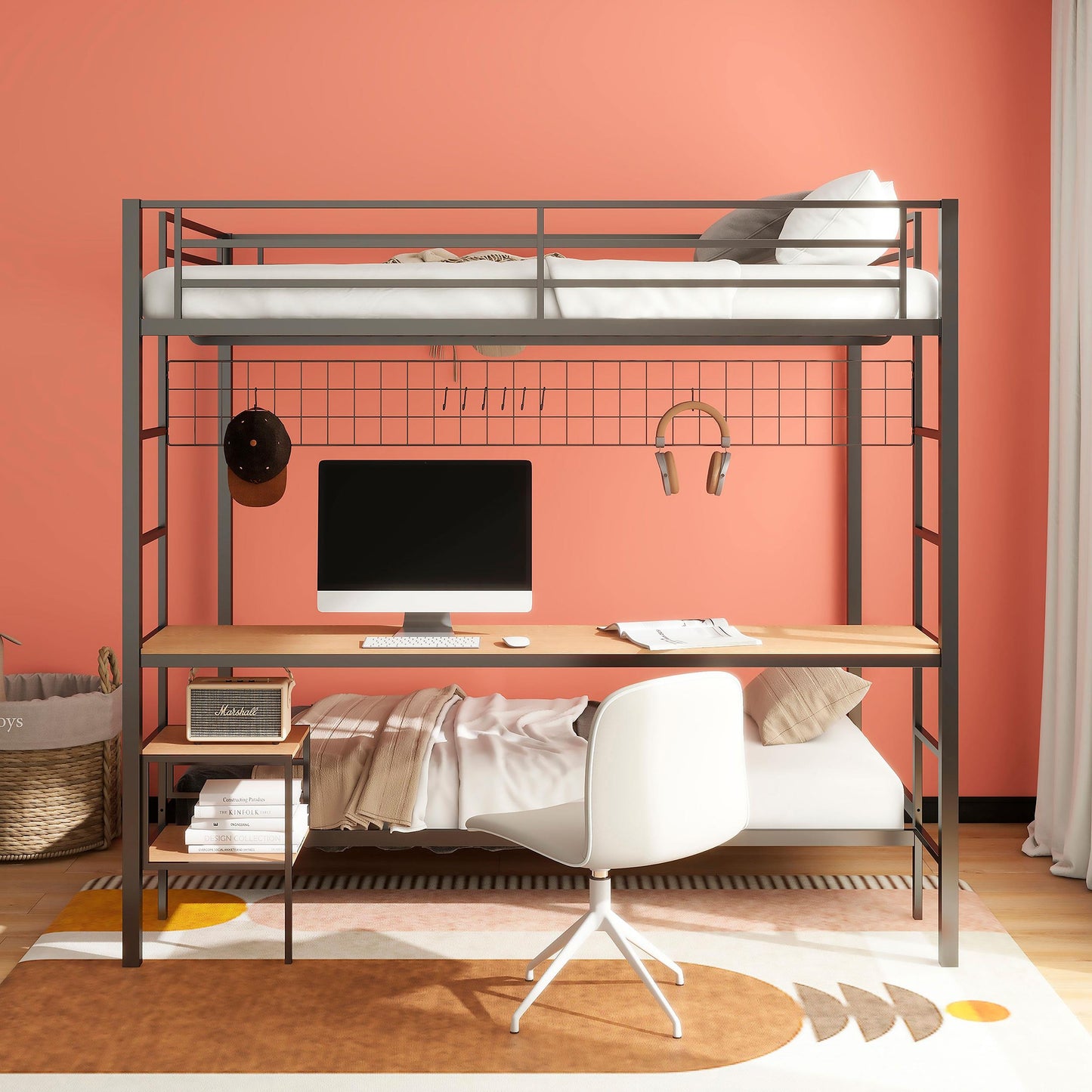 Coaster Furniture Bettoni 460209BLK Metal Full Over Twin Workstation Bunk Bed - Matte Black IMAGE 9