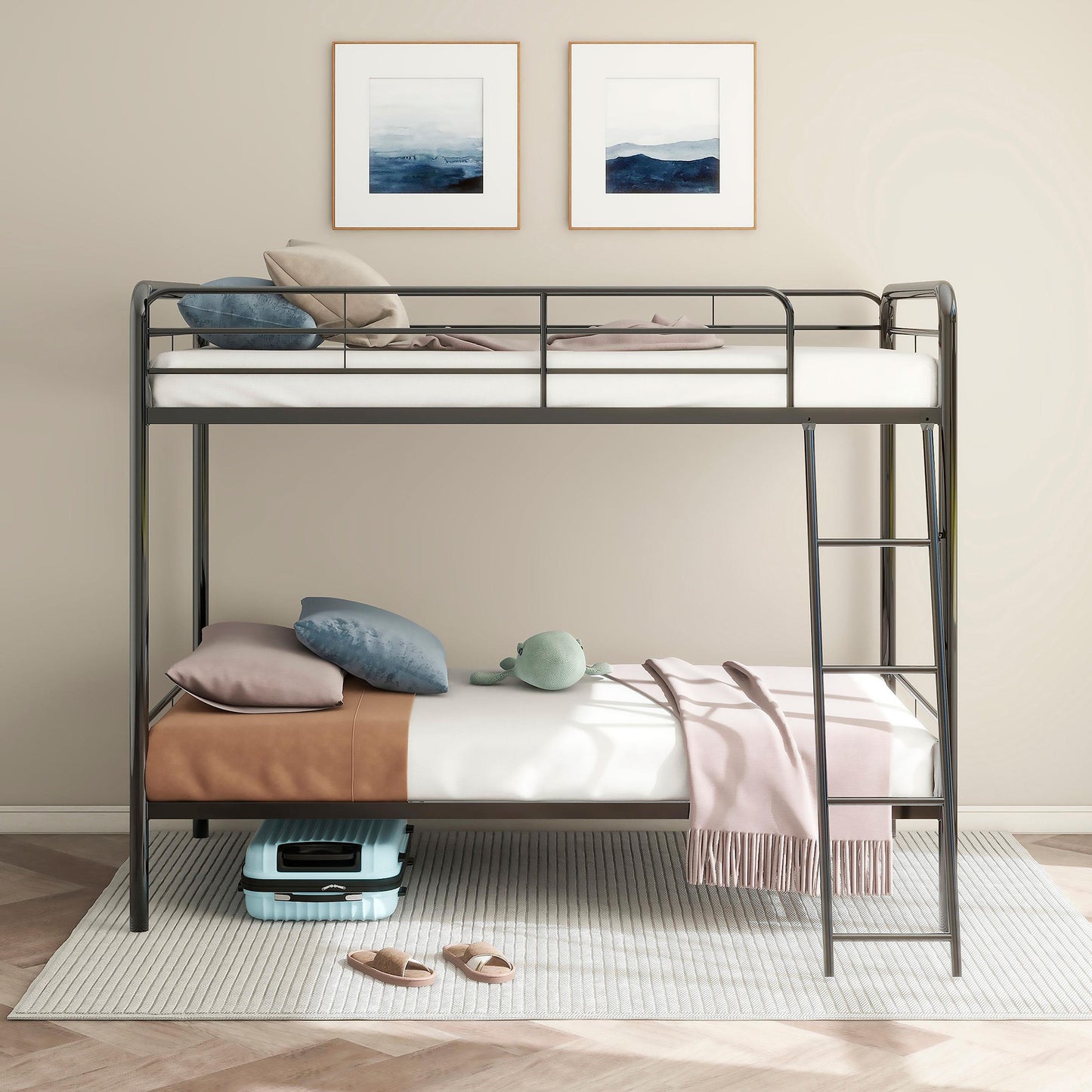Coaster Furniture Carson 460334BLK Metal Twin Over Twin Bunk Bed - Glossy Black IMAGE 9