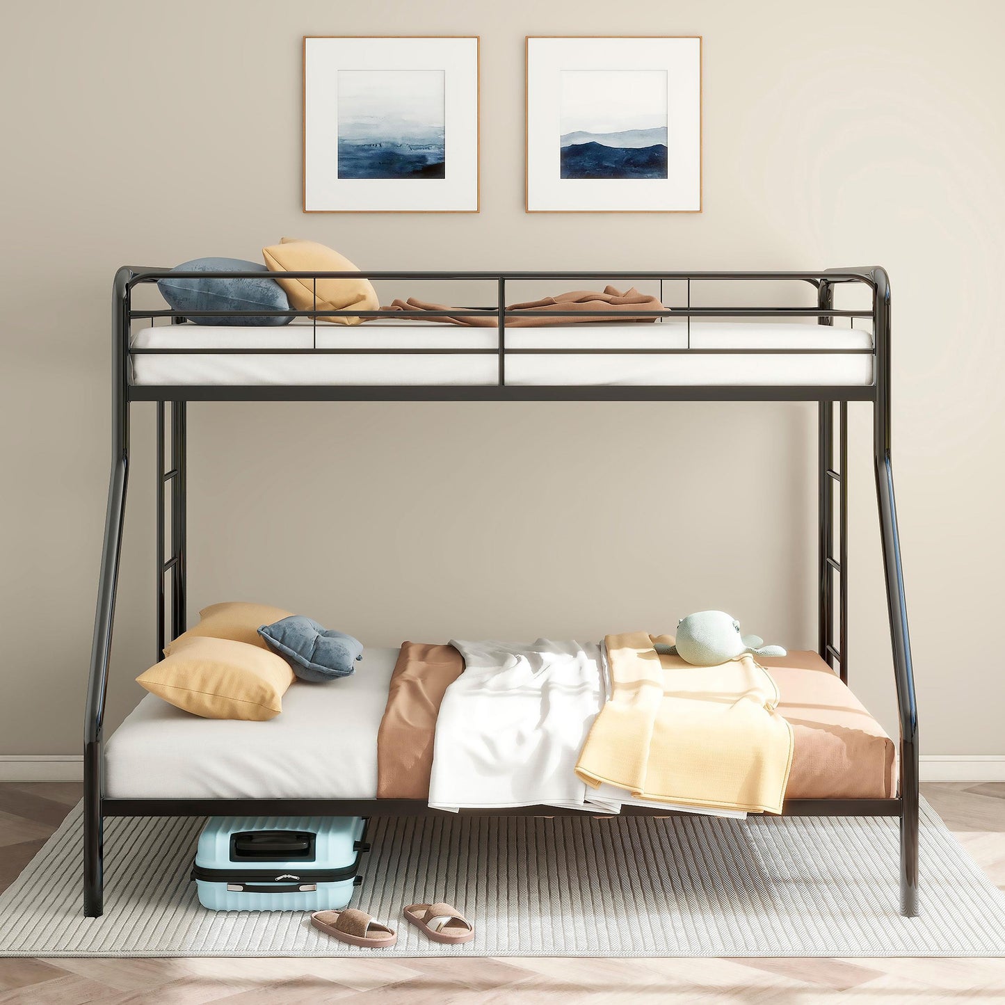 Coaster Furniture Carson 460340BLK Metal Twin Over Full Bunk Bed - Glossy Black IMAGE 9