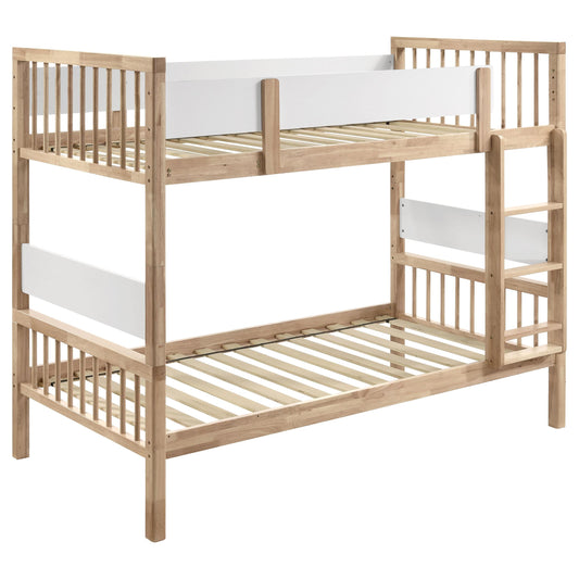 Coaster Furniture Dakota 461171 Wood Twin Over Twin Bunk Bed - Natural IMAGE 1