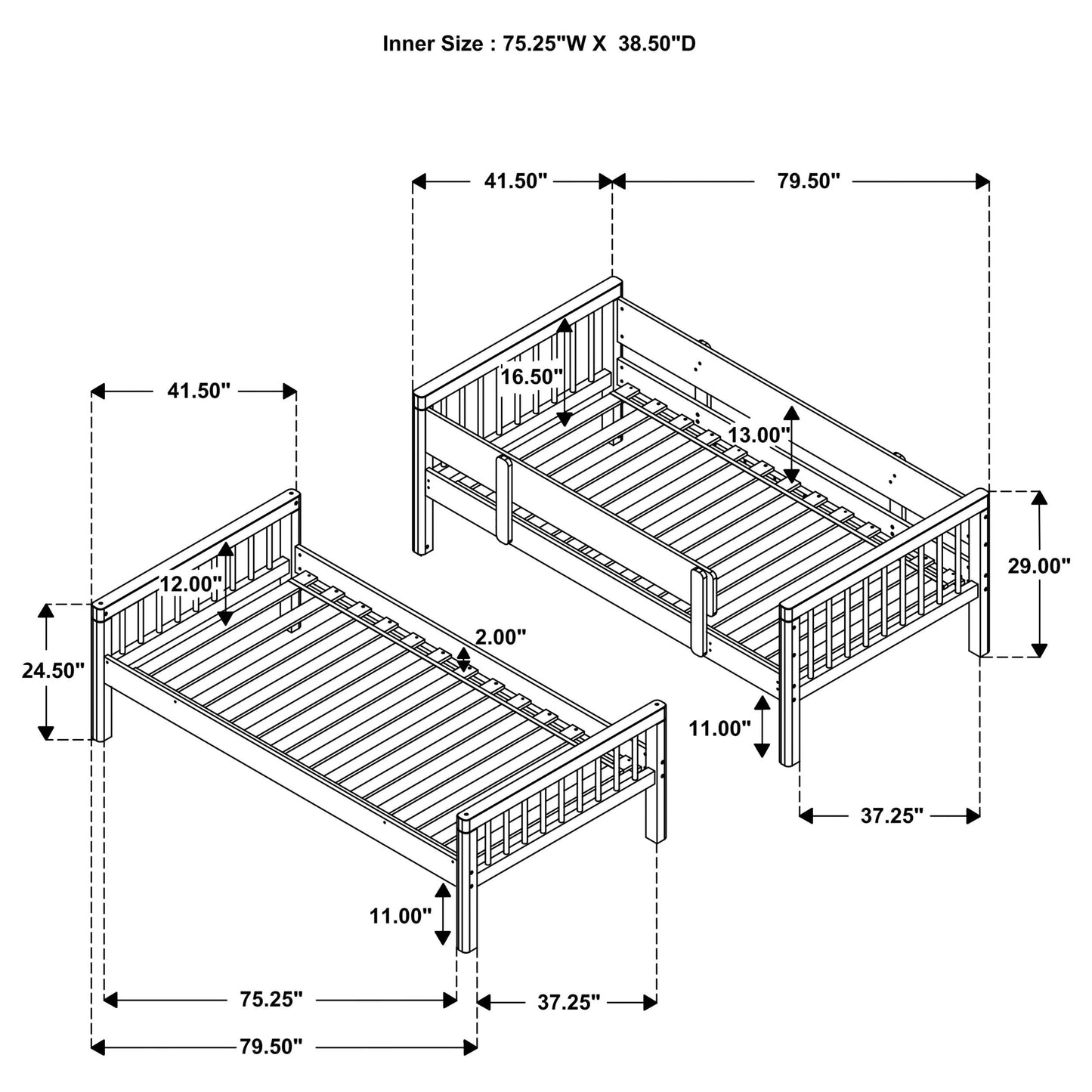 Coaster Furniture Dakota 461171 Wood Twin Over Twin Bunk Bed - Natural IMAGE 15