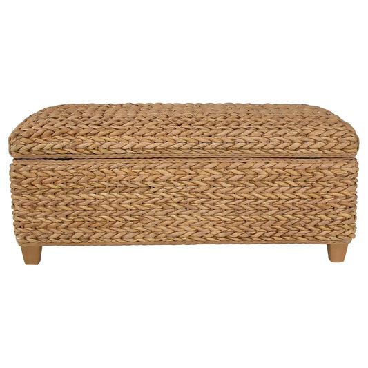 Coaster Furniture Laughton 500215NTL Hand-Woven Banana Leaf Storage Bench - Natural IMAGE 1