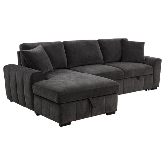 Coaster Furniture Pastrana 500349 Upholstered Sleeper Sectional Sofa LAF Chaise - Grey IMAGE 1