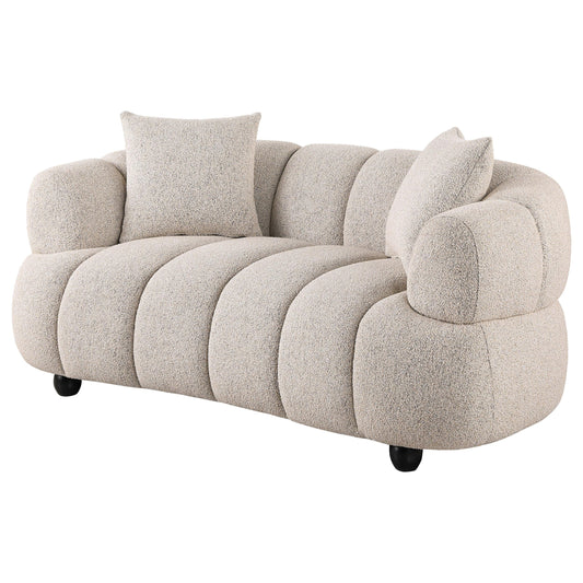 Coaster Furniture Whitney 503722 Contemporary Channel Tufted Woven Fabric Upholstered Loveseat IMAGE 1