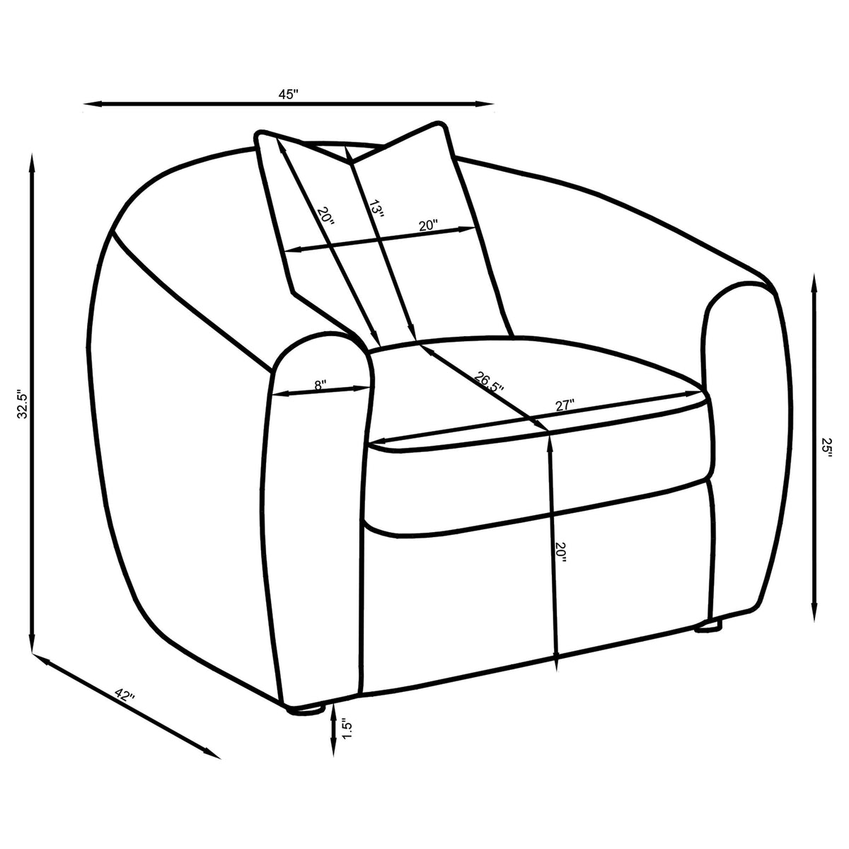 Coaster Furniture Isabella 504973 Fabric Upholstered Accent Chair - Sand IMAGE 10