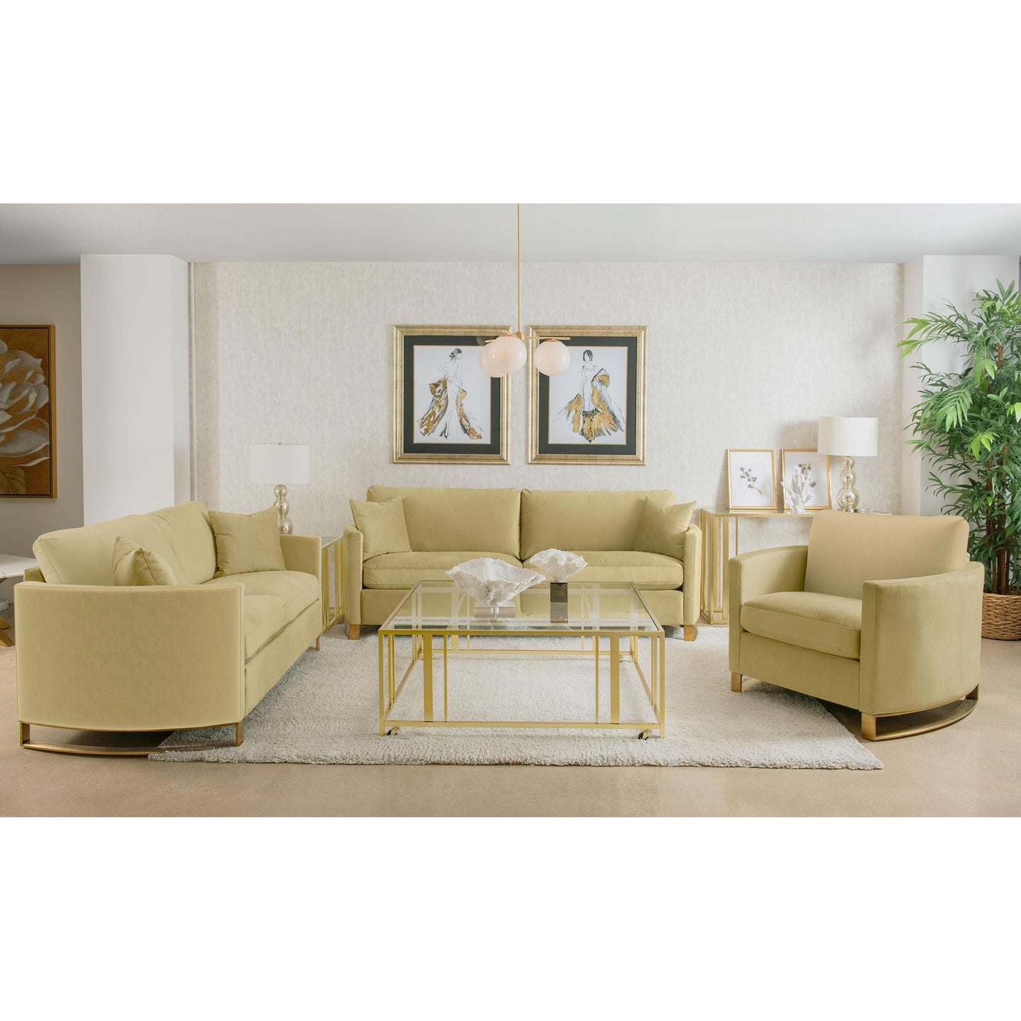 Coaster Furniture Corliss 508826 Upholstered Curved Track Arm Chair - Camel IMAGE 13