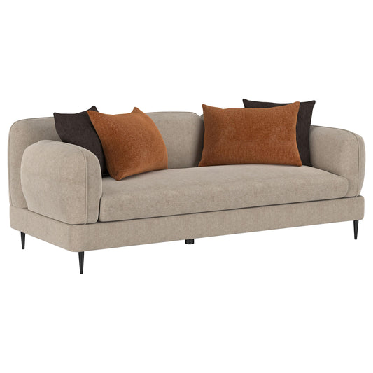 Coaster Furniture Jade 509411 Chenille Upholstered Sculpted Track Arm Sofa - Latte IMAGE 1