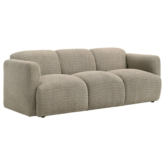Coaster Furniture Dorset 509814 Fabric Upholstered Round Track Arm Sofa - Brown IMAGE 1