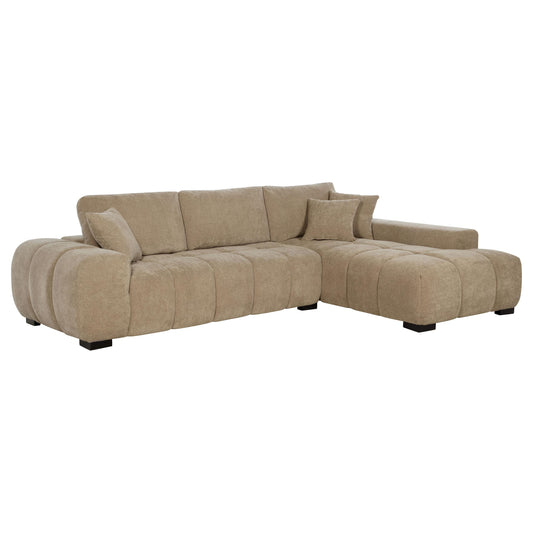 Coaster Furniture Octavia 509961 Upholstered Sectional Chaise Sofa - Camel IMAGE 1