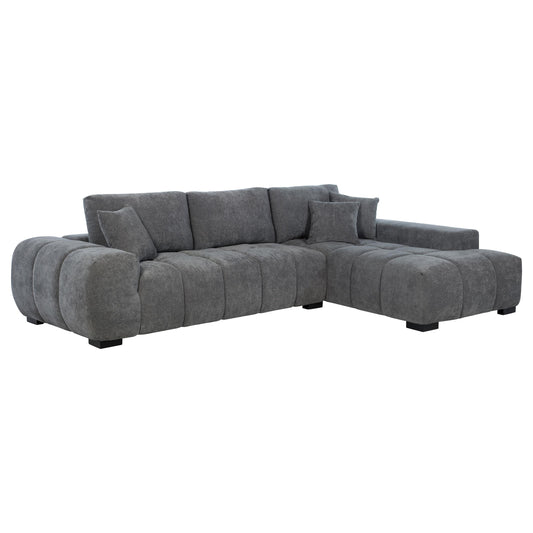 Coaster Furniture Octavia 509965 Upholstered Sectional Chaise Sofa - Charcoal Grey IMAGE 1