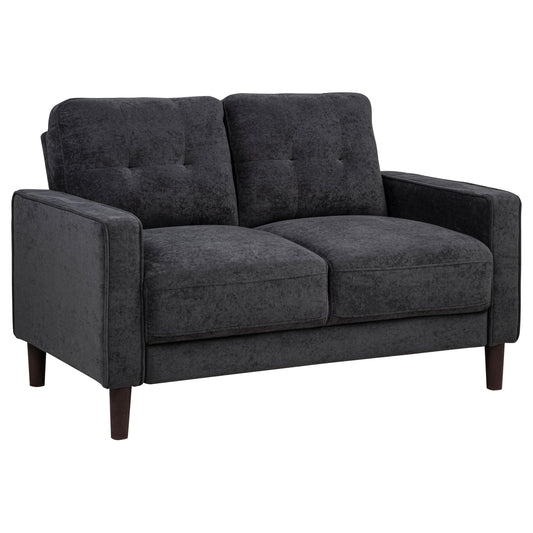 Coaster Furniture Bowen II 509982 Fabric Upholstered Track Arm Loveseat - Steel Grey IMAGE 1