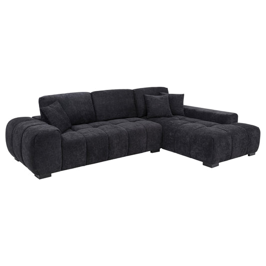 Coaster Furniture Octavia 511061 Upholstered Sectional Chaise Sofa - Black IMAGE 1