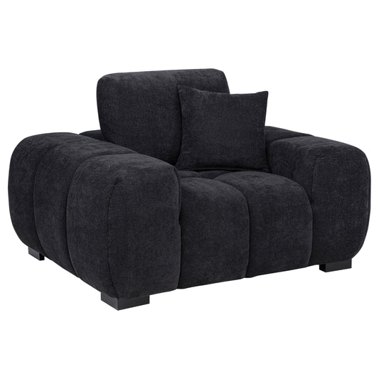 Coaster Furniture Octavia 511063 Upholstered Track Arm Accent Chair - Black IMAGE 1