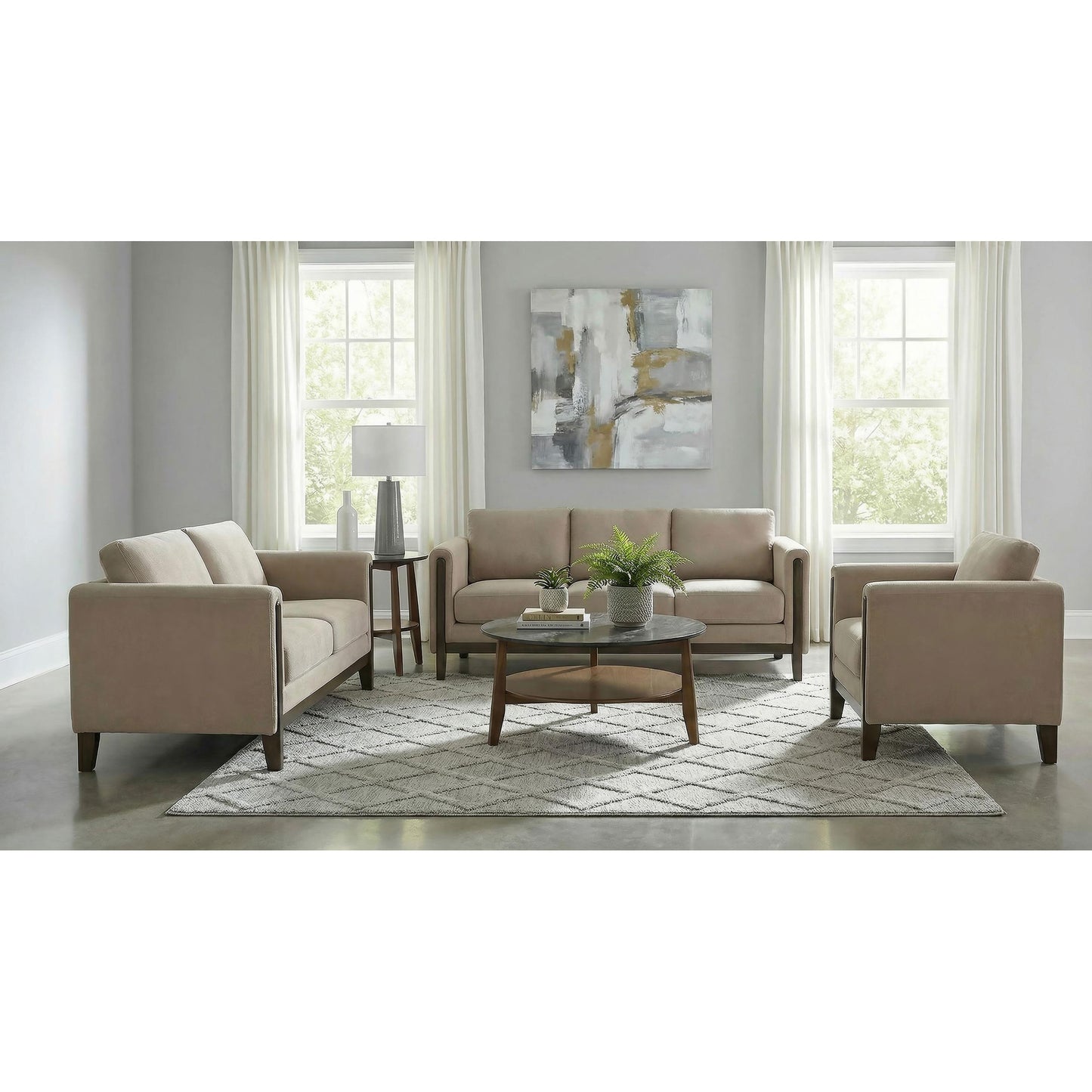 Coaster Furniture Islington 511103 Fabric Upholstered Panel Arm Accent Chair - Taupe IMAGE 9