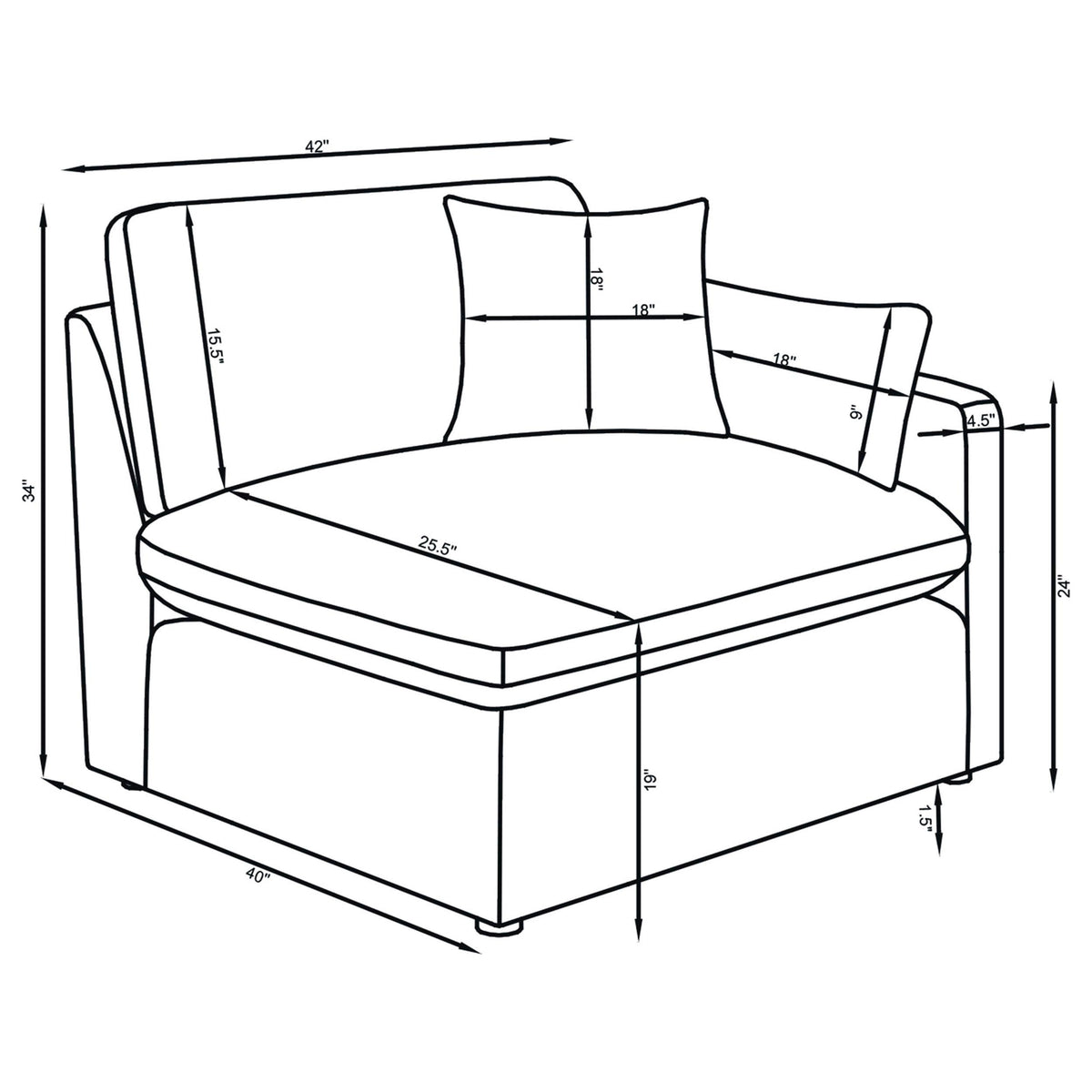 Coaster Furniture Hobson 551451-SETA 5-piece Upholstered Modular Sectional Sofa - Ivory IMAGE 12