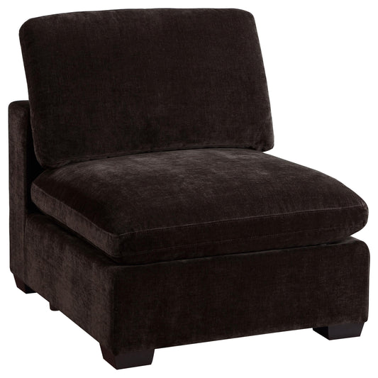 Coaster Furniture Lakeview 551464 Upholstered Armless Chair - Dark Chocolate IMAGE 1