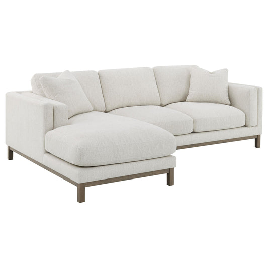 Coaster Furniture Geneva 551777 Boucle Upholstered Sectional Chaise Sofa - Sand IMAGE 1