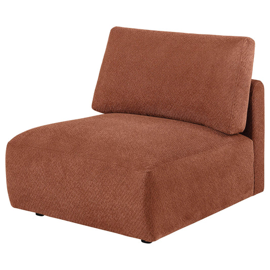 Coaster Furniture Elysia 551891 Chenille Upholstered Modular Armless Chair - Coral IMAGE 1