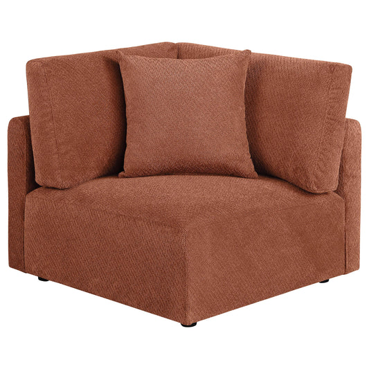 Coaster Furniture Elysia 551892 Chenille Upholstered Modular Corner Chair - Coral IMAGE 1