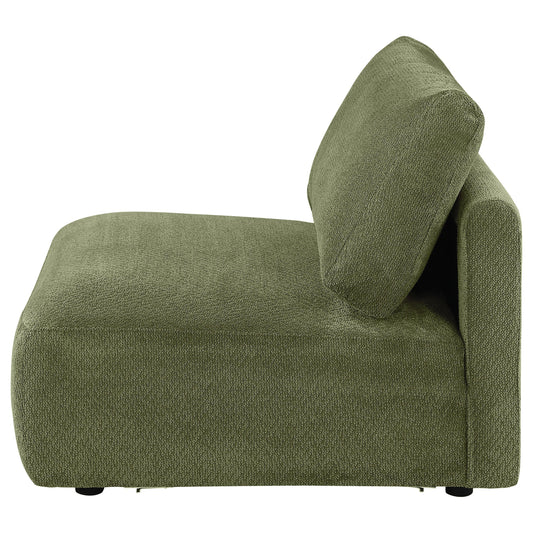 Coaster Furniture Elysia 551895 Chenille Upholstered Modular Armless Chair - Green IMAGE 1