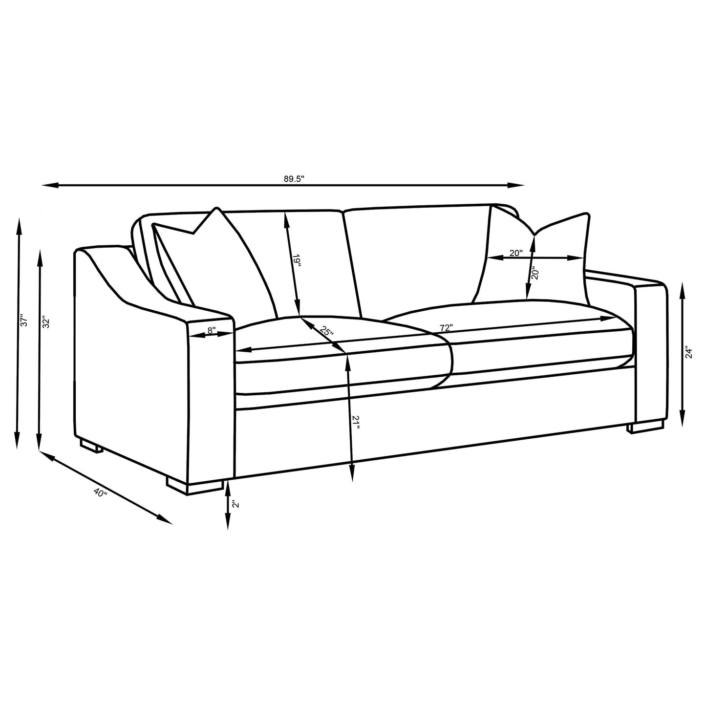 Coaster Furniture Ashlyn 552091 Fabric Upholstered Track Arm Sofa - Sand IMAGE 12
