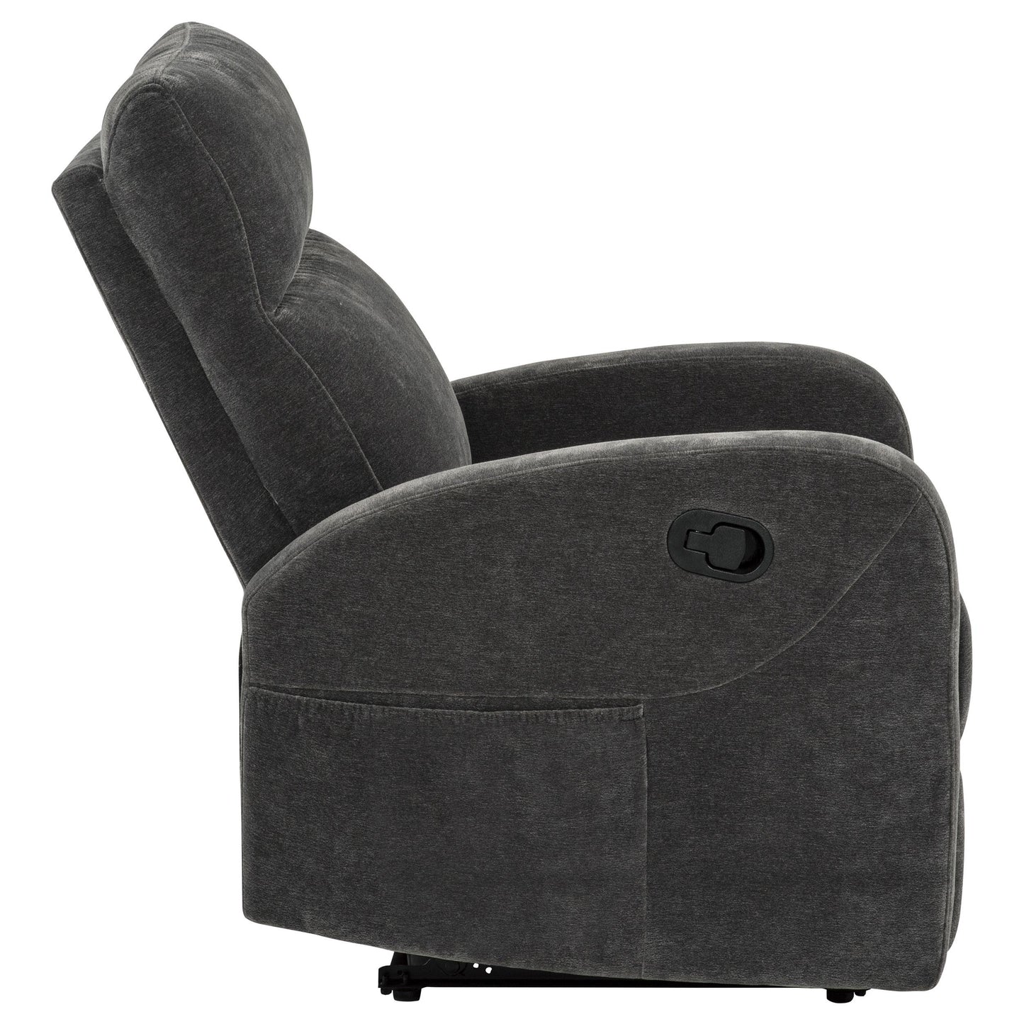Coaster Furniture Hamilton 603376 Chenille Upholstered Manual Glider Recliner - Charcoal Grey IMAGE 12