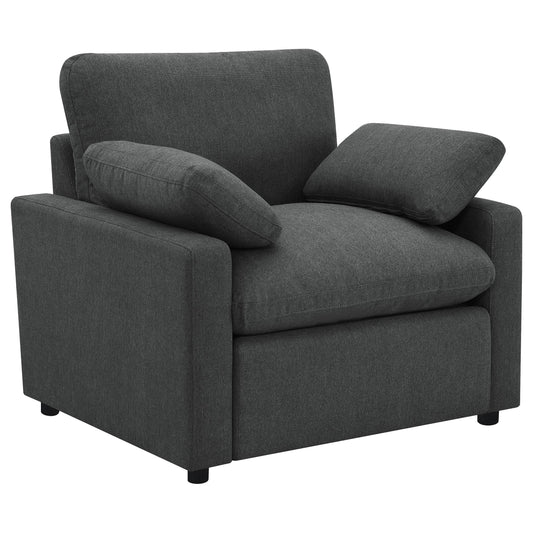 Coaster Furniture Collins 609533P Upholstered Power Recliner Chair - Dark Grey IMAGE 1