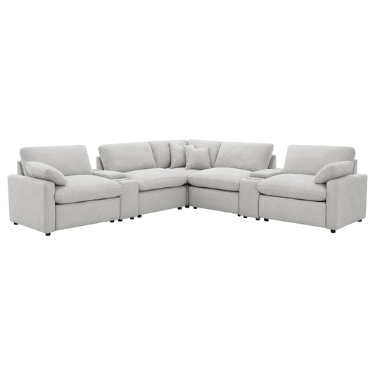 Coaster Furniture Collins 609560P-SETA 7-piece Modular Power Reclining Sectional - Grey IMAGE 1