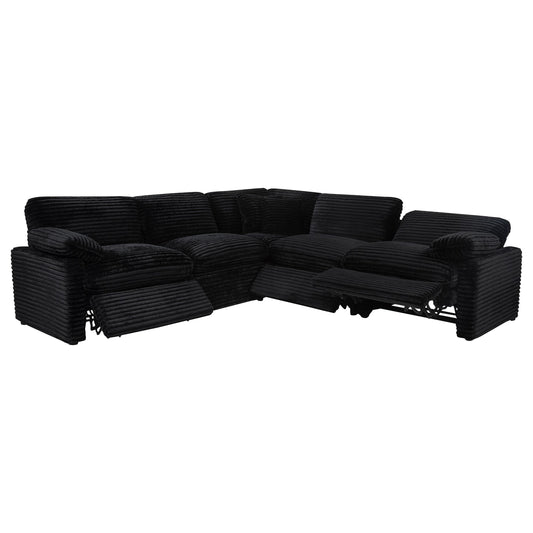 Coaster Furniture Collins 610360P 5-piece Modular Power Reclining Sectional - Black IMAGE 1