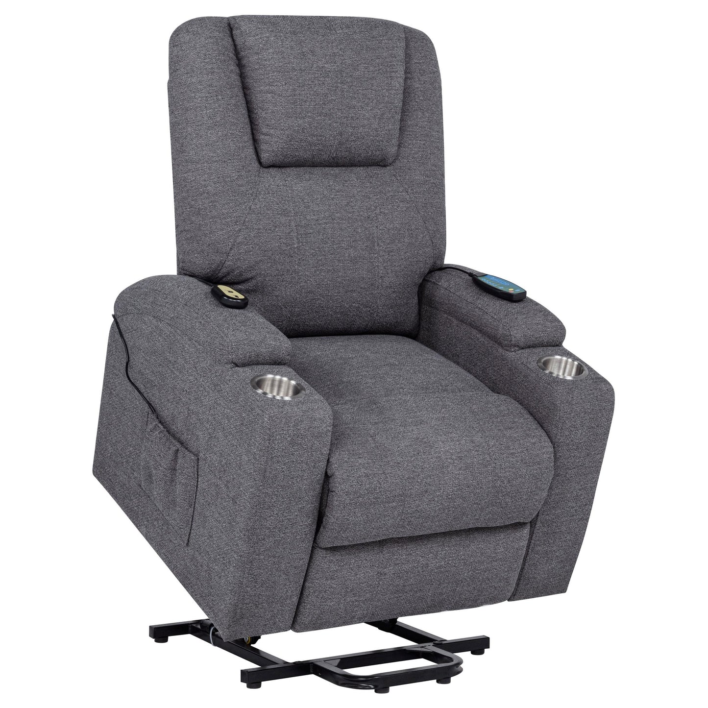 Coaster Furniture Louie 610453P Chenille Upholstered Power Lift Massage Chair - Grey IMAGE 15