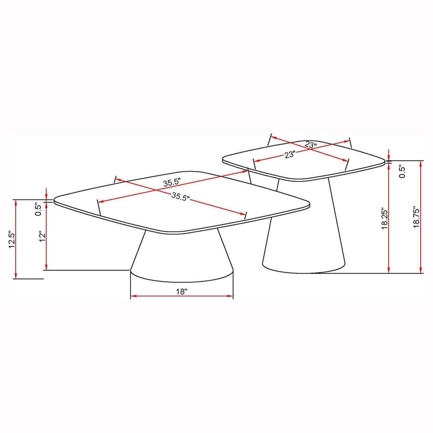 Coaster Furniture Eason 703500 2-piece Cocktail Coffee Table Set - Concrete/Black IMAGE 10