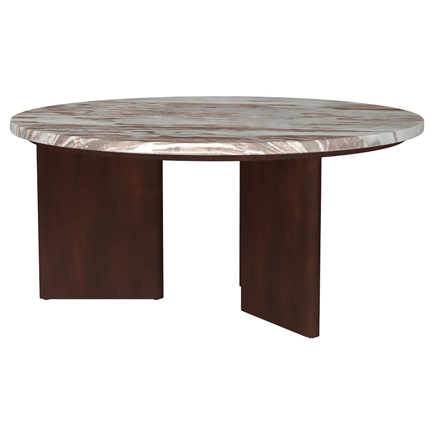 Coaster Furniture Jenna 706168 35-inch Round Marble Top Coffee Table - Brown IMAGE 9