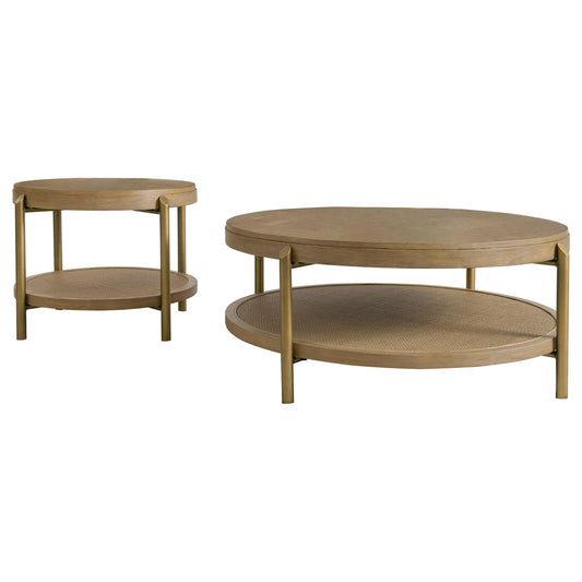 Coaster Furniture Arini 706188-S2 2-piece Round Coffee and End Table Set - Sand Wash IMAGE 1