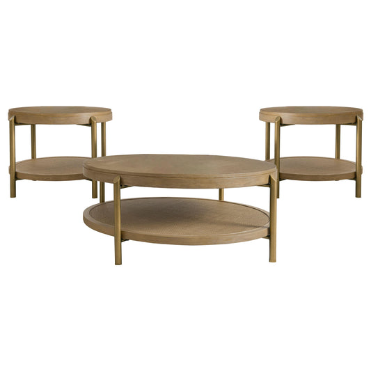 Coaster Furniture Arini 706188-S3 3-piece Round Coffee and End Table Set - Sand Wash IMAGE 1