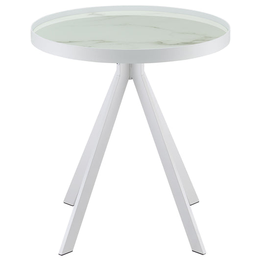Coaster Furniture Briggs 706258-S2 2-piece Round Coffee and End Table Set - White IMAGE 1