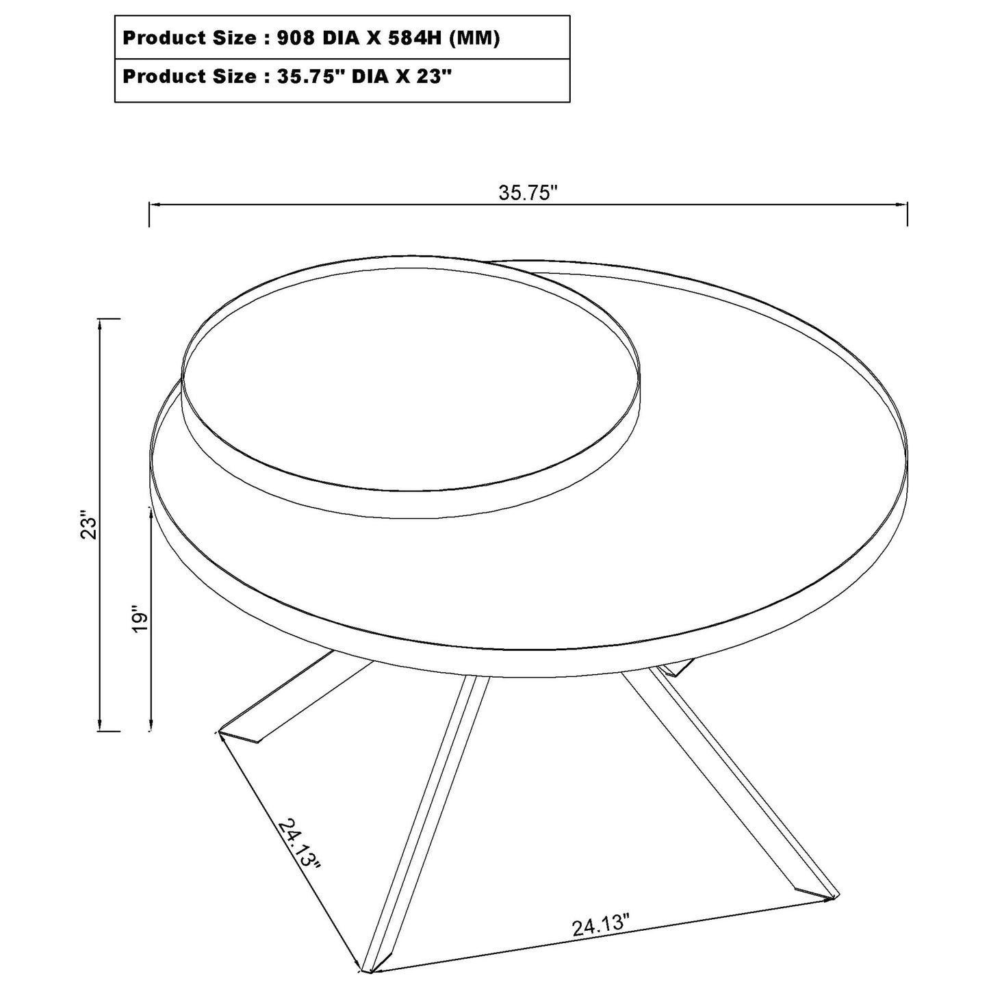 Coaster Furniture Briggs 706268-S3 3-piece Round Coffee and End Table Set - Black IMAGE 10